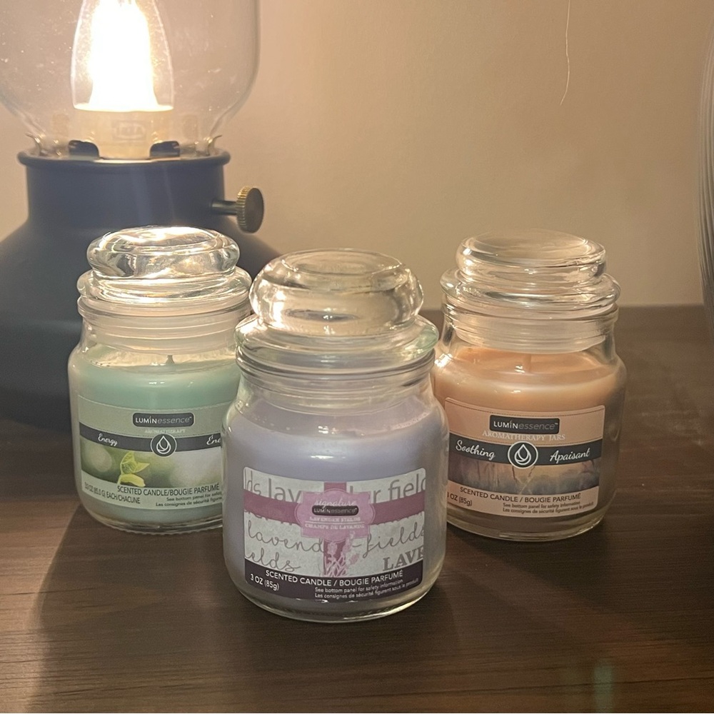 Luminessence Relaxing Candle Trio - Energy, Lavender, and Soothing Scent
